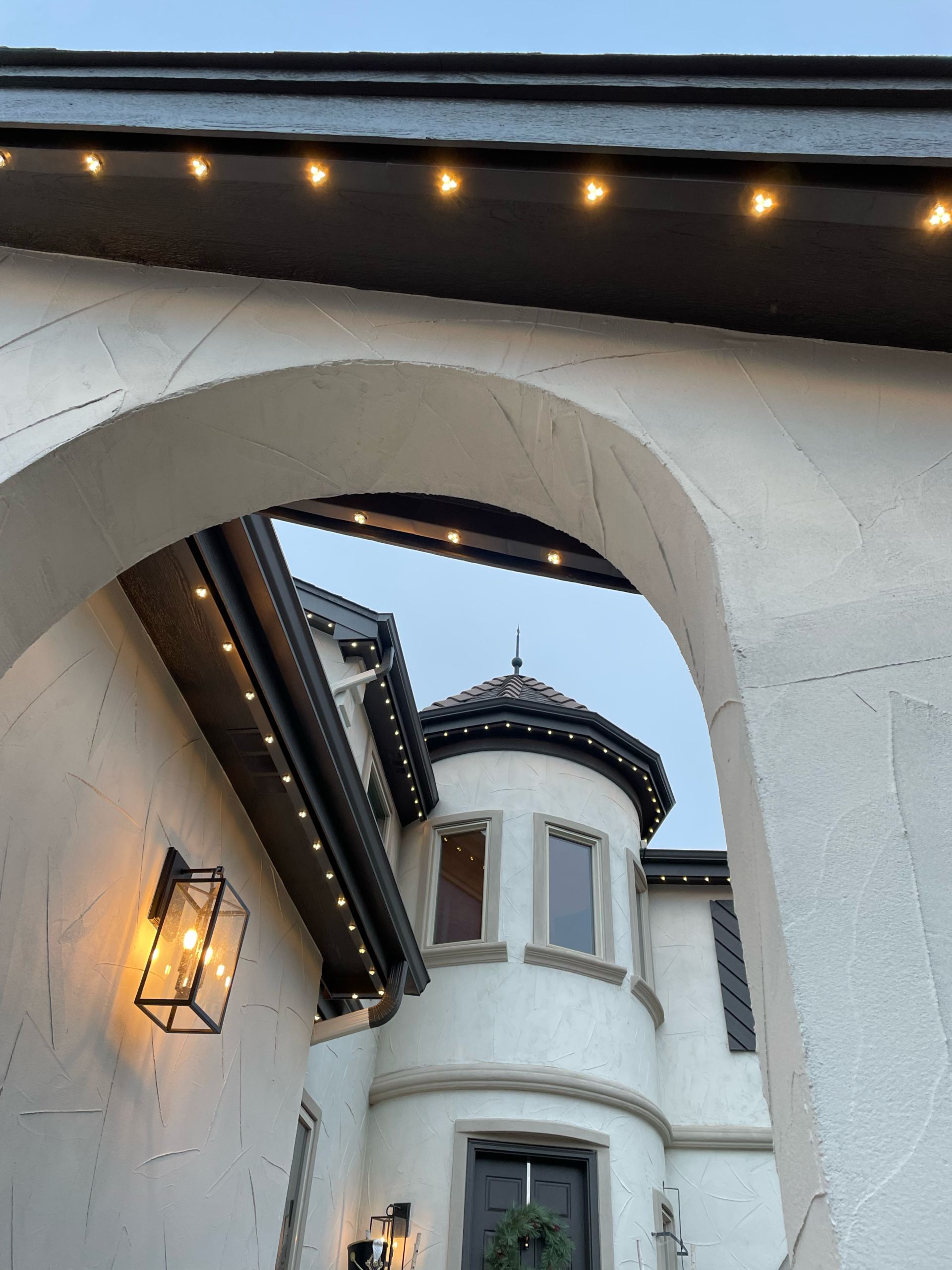 Archway with track lighting