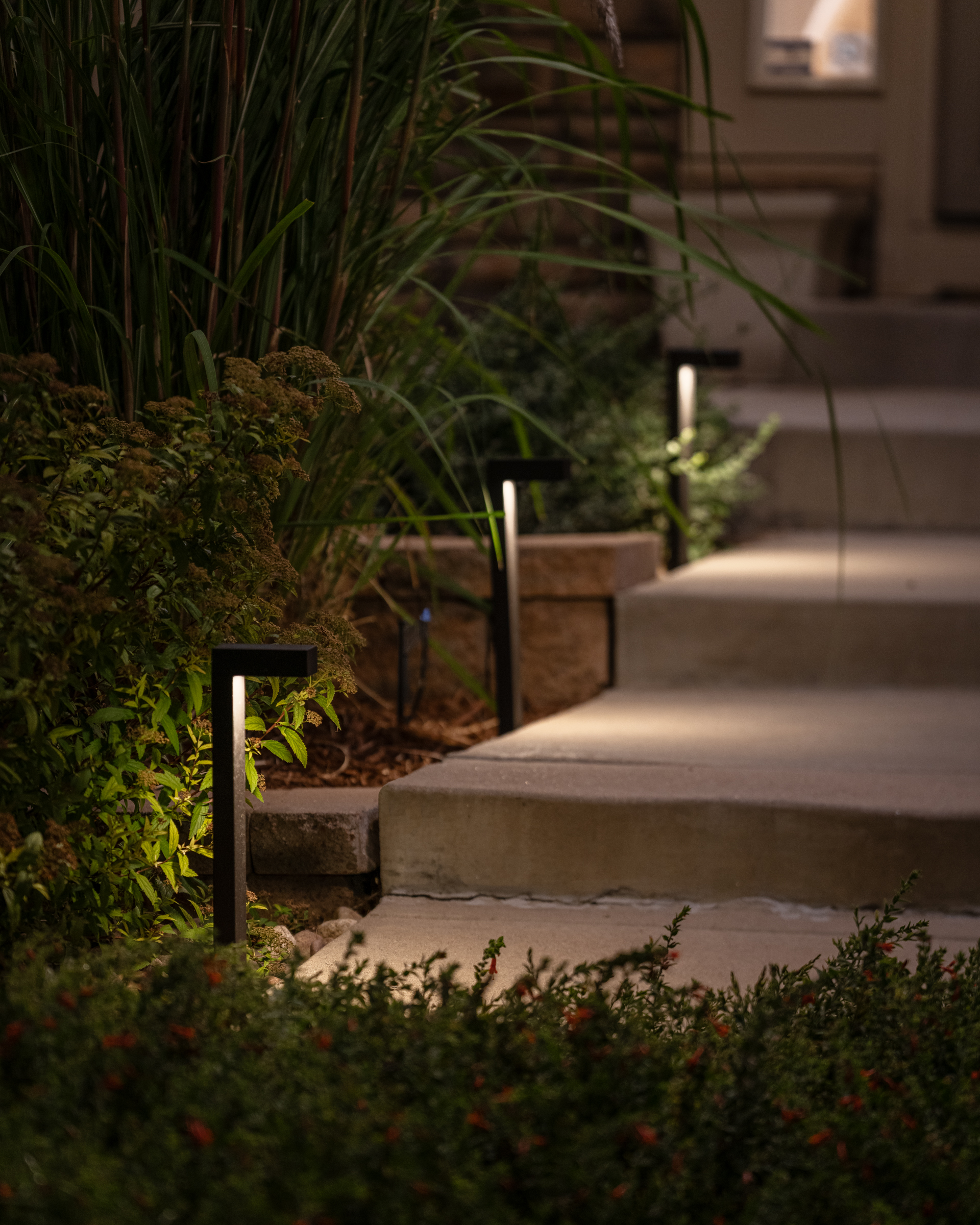Path lighting along a walkway